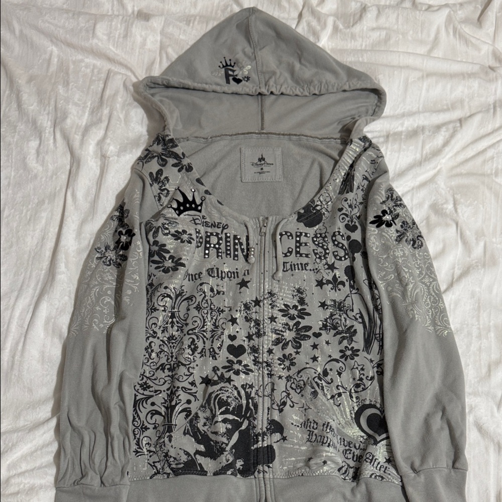 Disney Princess Gray Graphic Hoodie